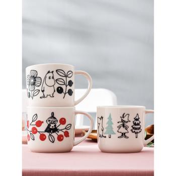 姆明Moomin馬克杯日本進口陶瓷卡通情侶水杯釉下彩咖啡杯花卉杯子