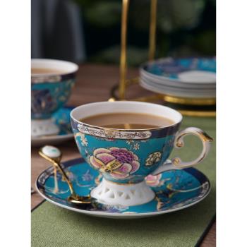 骨瓷奢華咖啡杯碟勺高檔創意英式下午紅茶杯具套裝歐式陶瓷花茶杯