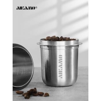 AIKAMO 304不銹鋼加厚咖啡接粉杯意式手柄接粉器電動磨豆機聞香杯