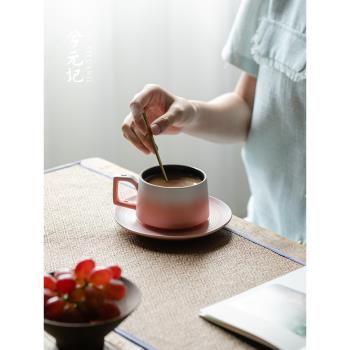 日式粗陶瓷咖啡杯子高檔精致高顏值馬克杯下午茶家用茶水杯拿鐵杯