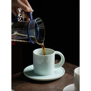 創意白瓷咖啡杯子高檔精致陶瓷下午茶專用杯碟套裝高顏值馬克杯