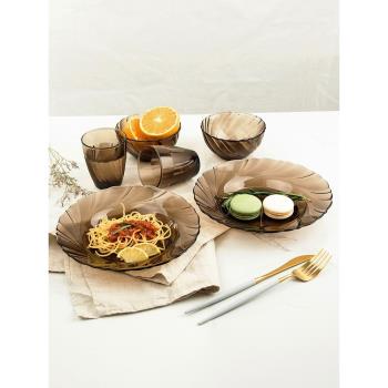DURALEX法國進口食品級鋼化玻璃碗碟家用餐具套裝耐高溫菜盤盤子