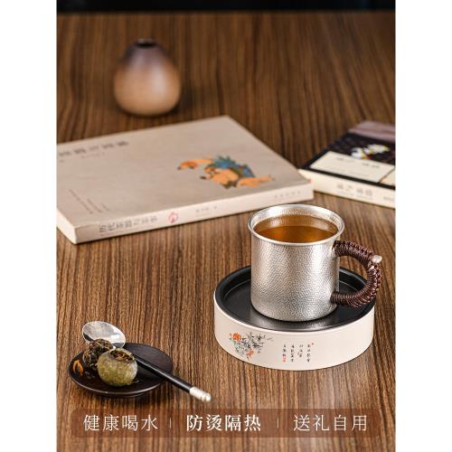 特價]銀杯主人杯純銀茶杯999家用帶蓋茶缸杯馬克杯大容量銀水杯|茶杯