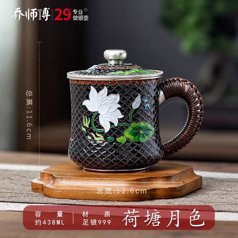 ✨純銀✨銀杯✨60g✨ 特價]銀杯主人杯純銀茶杯999家用帶蓋茶缸杯馬克杯大容量銀水杯|茶杯