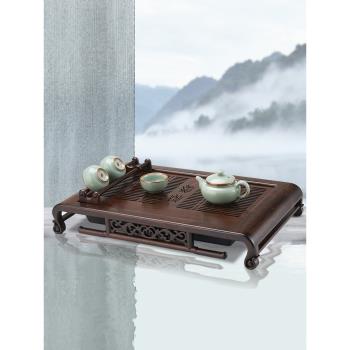 漢唐功夫茶盤實木家用茶托茶具套裝大號茶臺長方形儲水排水式茶海