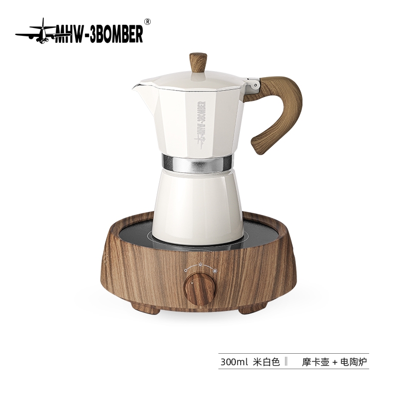 MHW轟炸機摩卡壺手動煮咖啡意式濃縮八角壺電陶爐比樂蒂家用戶外|咖啡壺