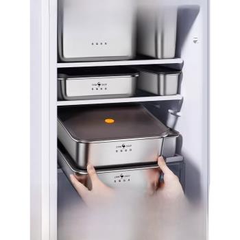 三四鋼SSGP304不銹鋼冰箱保鮮盒食品級大容量水果泡菜收納密封盒