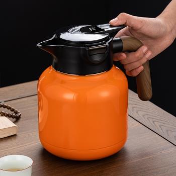 純鈦濾網燜茶壺茶水分離保溫壺家用老白茶悶泡壺陶瓷內膽溫顯茶壺