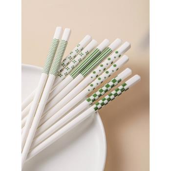高檔陶瓷筷子家庭新款輕奢防莓耐高溫餐具家用一人一筷專用分餐筷