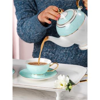 花樣年華骨瓷咖啡杯輕奢家用歐式咖啡具新時尚創意花茶具套裝水杯