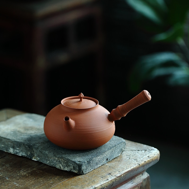 潮汕砂銚壺工夫茶壺玉書煨蘇章睦砂銚炭爐電陶爐煮茶砂銚壺側把|茶壺