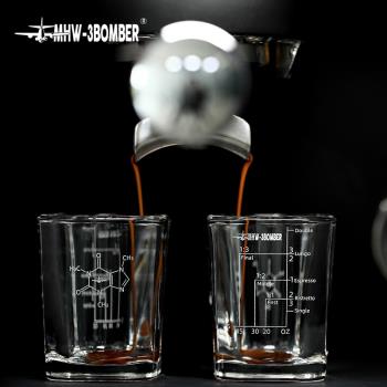 MHW-3BOMBER轟炸機意式濃縮小咖啡杯刻度量杯玻璃方口60ml盎司杯