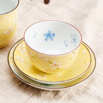 日本進口美濃燒釉下彩輕量型陶瓷日式京櫻餐具菜盤子碟飯碗茶杯