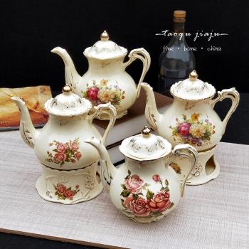 歐式陶瓷咖啡壺 創意手沖泡茶壺家用水壺意式奶茶紅茶花茶壺底座
