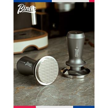Bincoo螺紋格底壓粉錘意式咖啡機彈力恒定壓力不銹鋼布粉器 51MM