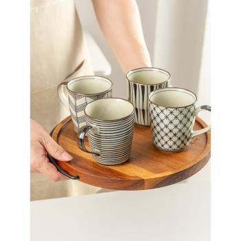 清倉原裝進口復古日式家用陶瓷馬克杯簡約個性早餐水杯創意咖啡杯