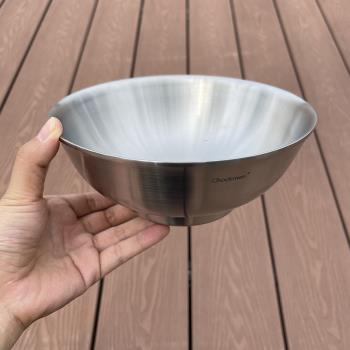 Chockmen 18-10不銹鋼雙層大碗20CM泡面碗隔熱防燙米線碗螺螄粉碗