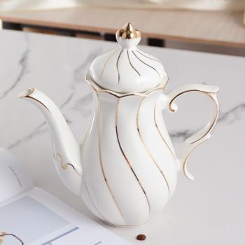 歐式咖啡壺大容量超大家用耐高溫茶壺開水夏季陶瓷涼水壺糖壺奶壺