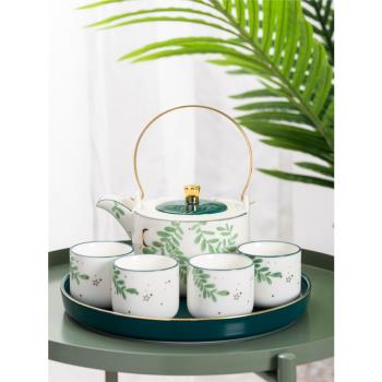 日式功夫茶具套裝家用客廳水杯陶瓷茶杯茶壺現代簡約整套泡茶杯子