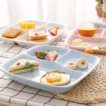 分餐陶瓷分隔餐盤家用飯菜兒童分格陶瓷盤子減脂一人食餐具套裝盤