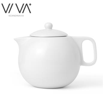 丹麥VIVA陶瓷茶壺 杰米系列高溫白瓷簡約沖泡茶壺大容量帶過濾1L