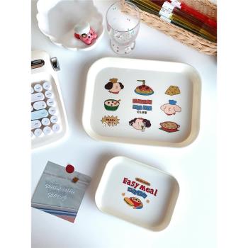 FunLife生活館 韓國博主同款 可愛卡通密胺托盤 咖啡面包早餐托盤