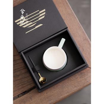 粗陶顏值漸變陶瓷咖啡杯茶杯碟帶勺套裝家用牛奶杯高檔下午茶禮盒