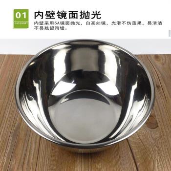 不銹鋼物鬥圓形家用和面盆打蛋盆加厚廚房大號洗菜盆料理盆湯盆子