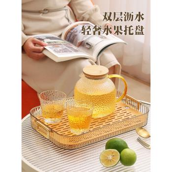 茶盤現代輕奢功夫茶托盤茶幾小型水杯茶杯茶具長方形臺盤瀝水托盤