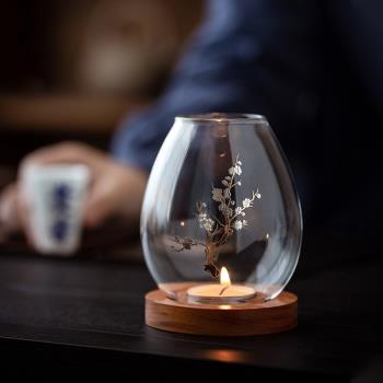 中式浪漫復古防風蠟燭罩透明玻璃