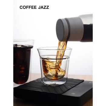 COFFEE JAZZ 咖啡杯家用耐高溫茶水杯雙層隔熱玻璃杯冰美式冷飲杯