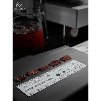 muvna幕威納 研磨刻度參考尺咖啡研磨卡手沖咖啡粉末粗細對比卡
