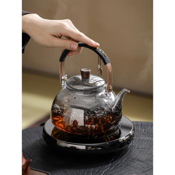 電陶爐全玻璃煮茶壺 耐高溫泡茶專用 家用養生燒水壺煮茶器煮茶爐