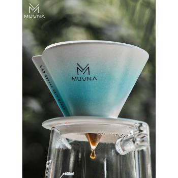 muvna幕威納星川手沖咖啡濾杯V60陶瓷過濾器免折紙滴濾式咖啡濾杯