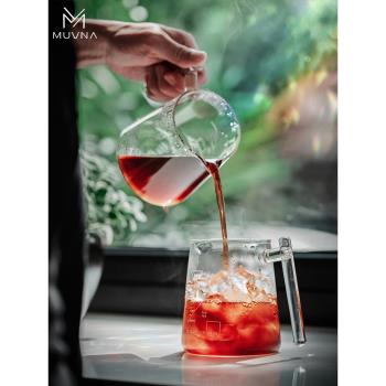 MUVNA慕威納 手沖咖啡玻璃螢朵分享壺帶刻度公道杯咖啡器具泡茶壺