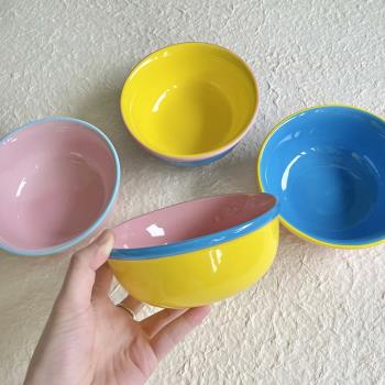 釉下彩可愛撞色陶瓷餐具馬克杯咖啡杯子泡面碗湯碗飯碗創意耐高溫