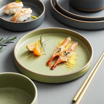 日式復古簡約菜盤創意單個陶瓷碗