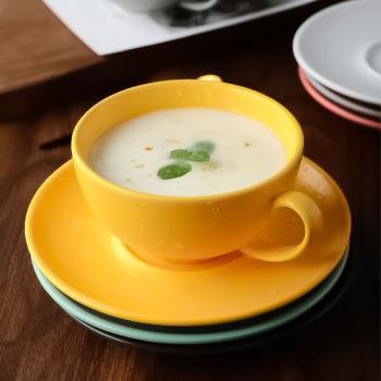 北歐啞光咖啡杯碟套裝家用花茶杯下午茶杯碟簡約陶瓷咖啡具牛奶杯