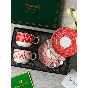 高顏值咖啡杯碟套裝陶瓷下午茶茶具創意馬克杯對杯情侶杯子禮盒裝