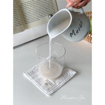 ins風韓國博主同款陶瓷奶壺法式復古merci奶罐濃縮咖啡杯牛奶杯