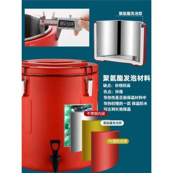 不銹鋼保溫桶大容量商用擺攤冰粉飯桶金湯熱鹵保溫桶豆漿桶奶茶桶