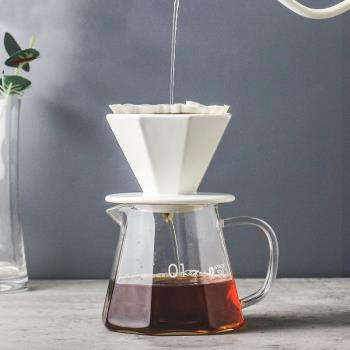 八角陶瓷咖啡濾杯V60手沖咖啡濾斗玻璃分享壺家用咖啡器具美式