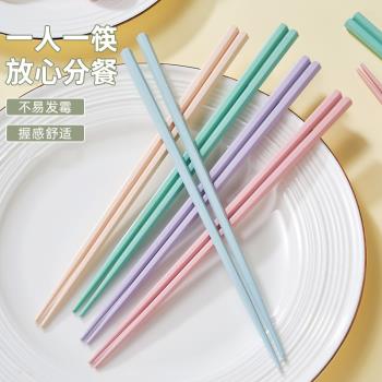 新款合金筷子家用式高顏值筷子酒店分餐隔熱防滑一人一筷套裝禮盒