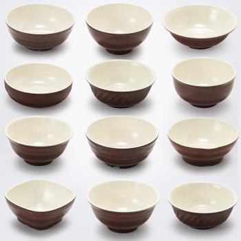 密胺小碗商用仿瓷餐廳碗碟咖啡白塑料小湯碗飯碗火鍋店調料碗10個