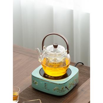 陶瓷電磁爐煮茶器煮茶爐玻璃燒水壺煮茶壺耐高溫茶壺茶水分離家用