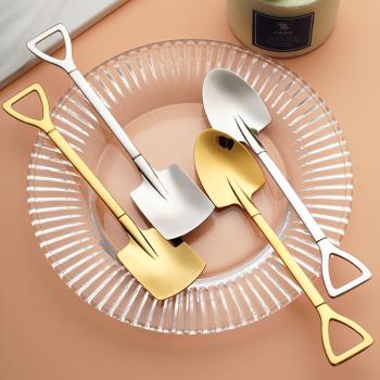 304不銹鋼鐵鍬勺創意可愛小勺子網紅西瓜勺咖啡勺甜品勺冰淇淋勺