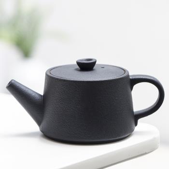 新款陶瓷茶壺家用日式簡約小號手柄功夫茶具復古磨砂泡茶單壺促銷