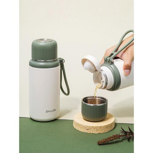 316不銹鋼保溫杯便攜帶蓋車載水杯高顏值大容量提手帶茶隔泡茶杯