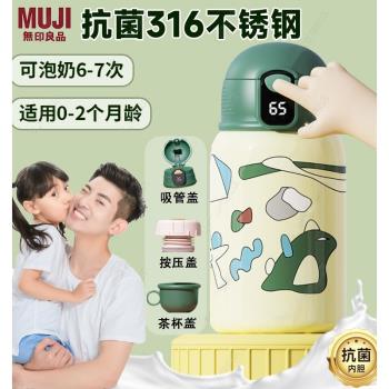 保溫杯嬰兒外出沖奶粉寶寶316不銹鋼便攜式智慧顯示溫度恆溫45度