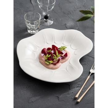 造器高級感異形菜盤商用餐廳酒店冷菜陶瓷2023新款高顏值白色盤子